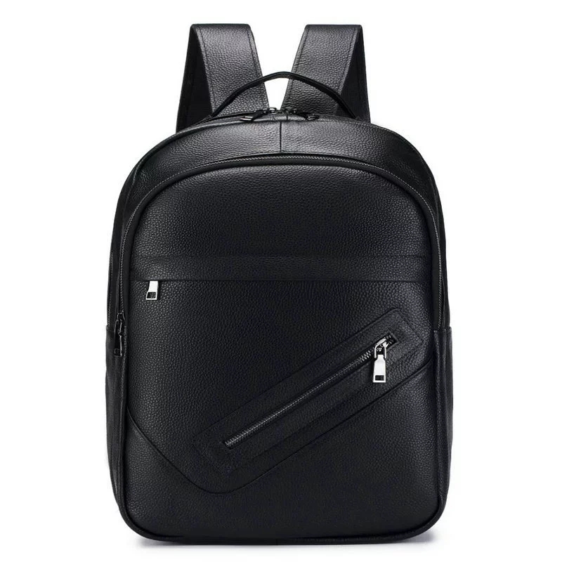 Leather Work Rucksack Mens - Black Genuine Leather Laptop Backpack Man