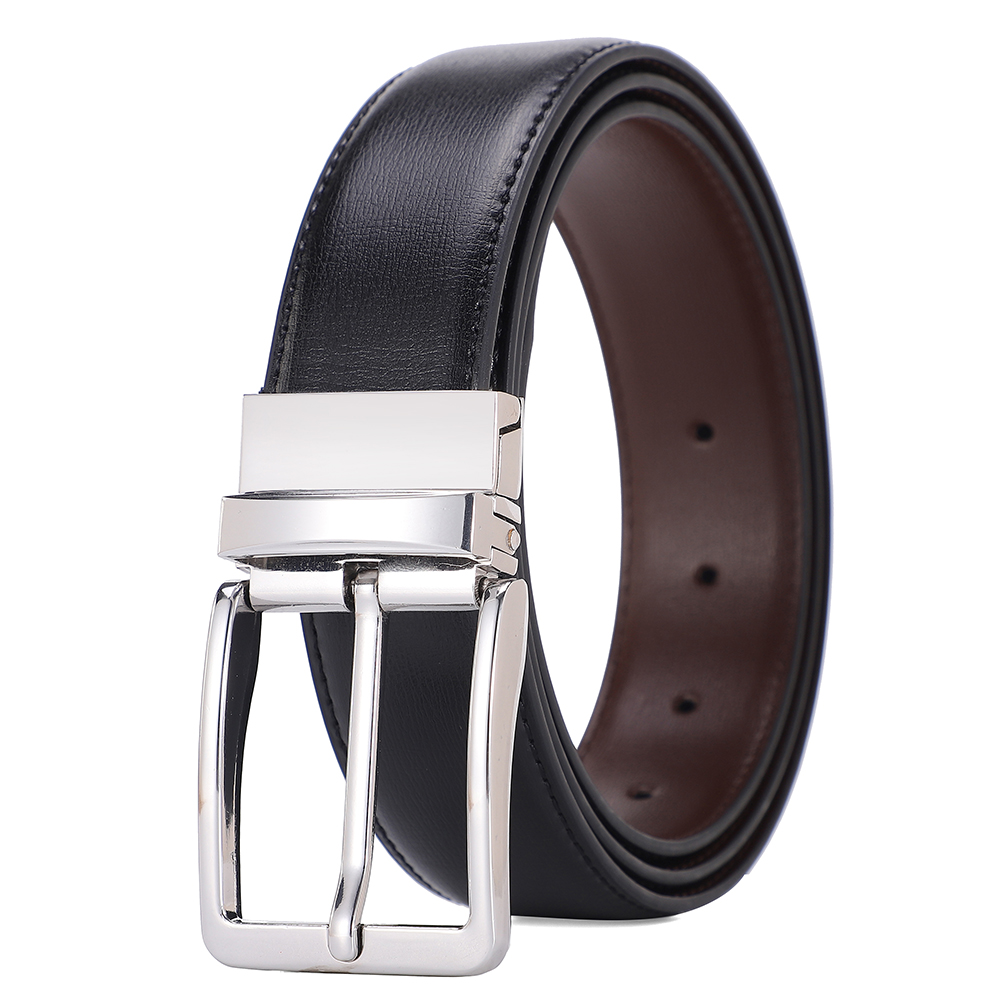 Leather Work Jeans - Reversible Pin Buckle Men's Belts Real