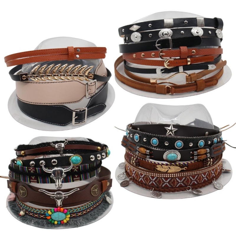 Leatherwork Fasteners - Retro Ethnic Style Belt, Headband, Hat