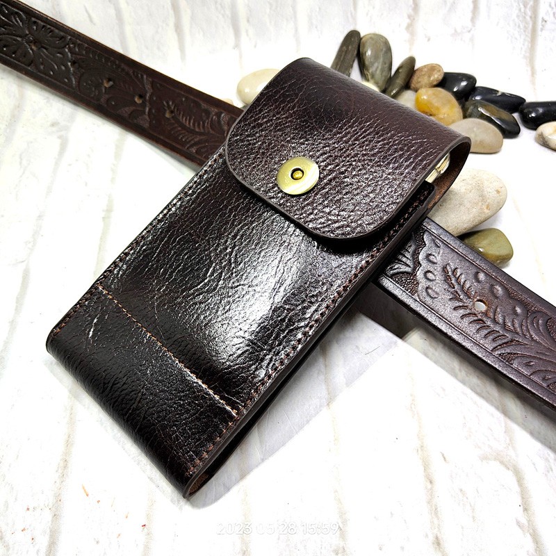 Leatherwork Fasteners - Mobile Phone Waist Bag Holster Genuine