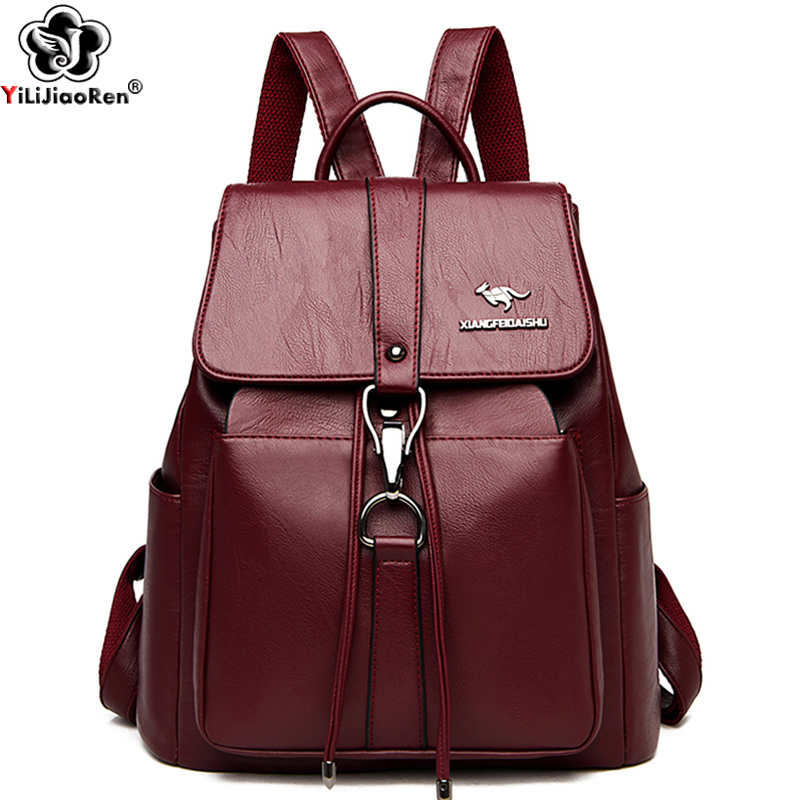 Leather Work Backpack - Anti Theft Backpack Women Shoulder Bag