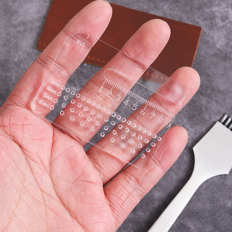 Leatherwork Ruler - 4mm Thickened Transparent Acrylic Puller Multi-functional