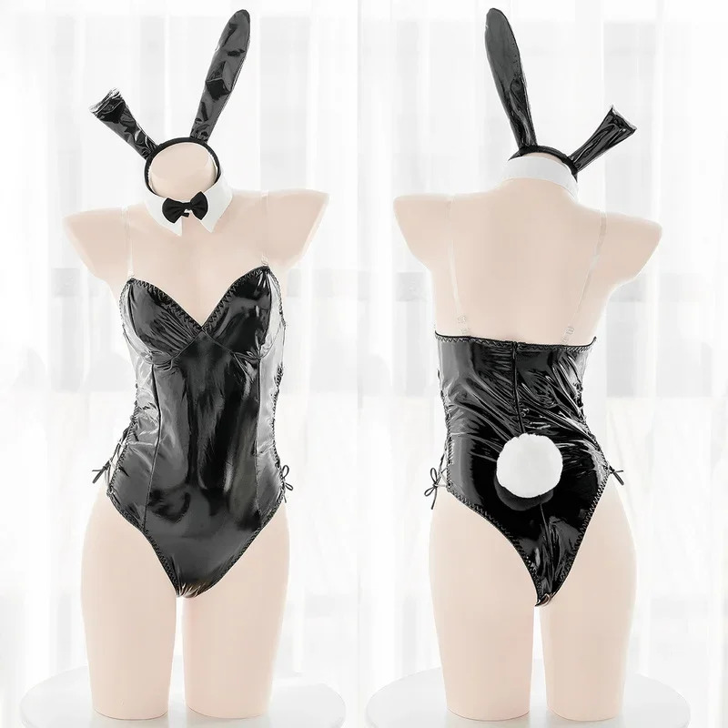 Leather Work Jacket - Sexy Lingerie Cosplay Bunny Costume PU
