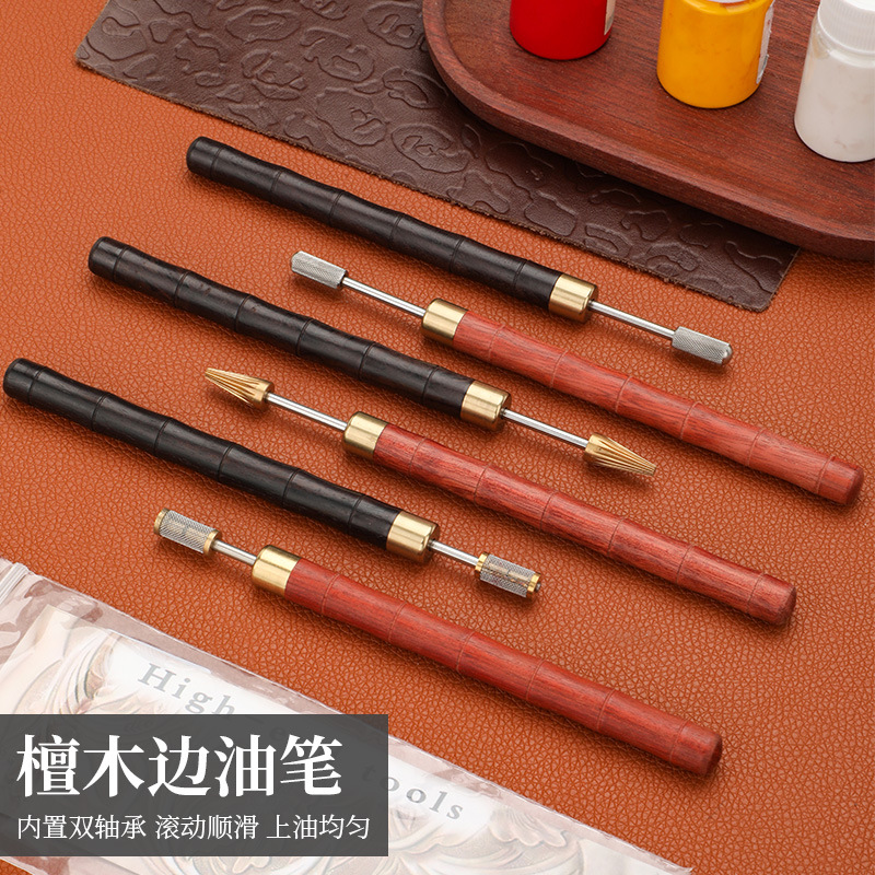 Leather Dye Finish - Ebony Wood Edge Painting Pen with