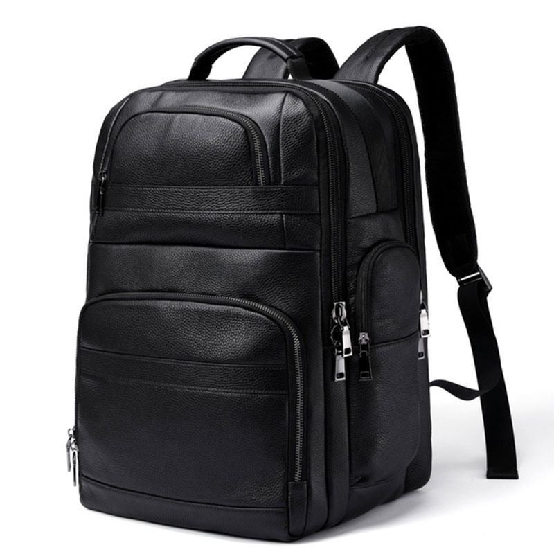 Leather Work Rucksack Mens - Luufan Genuine Leather Backpack With USB