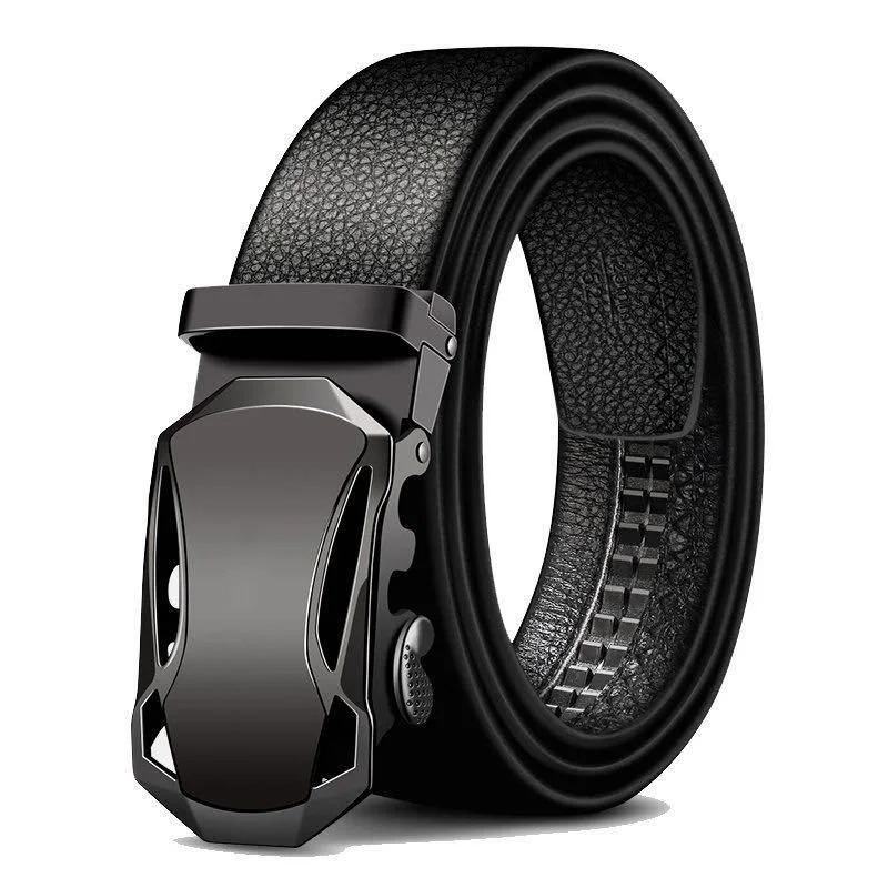 Leather Work Jeans - Belt Men Automatic Buckle Belt for