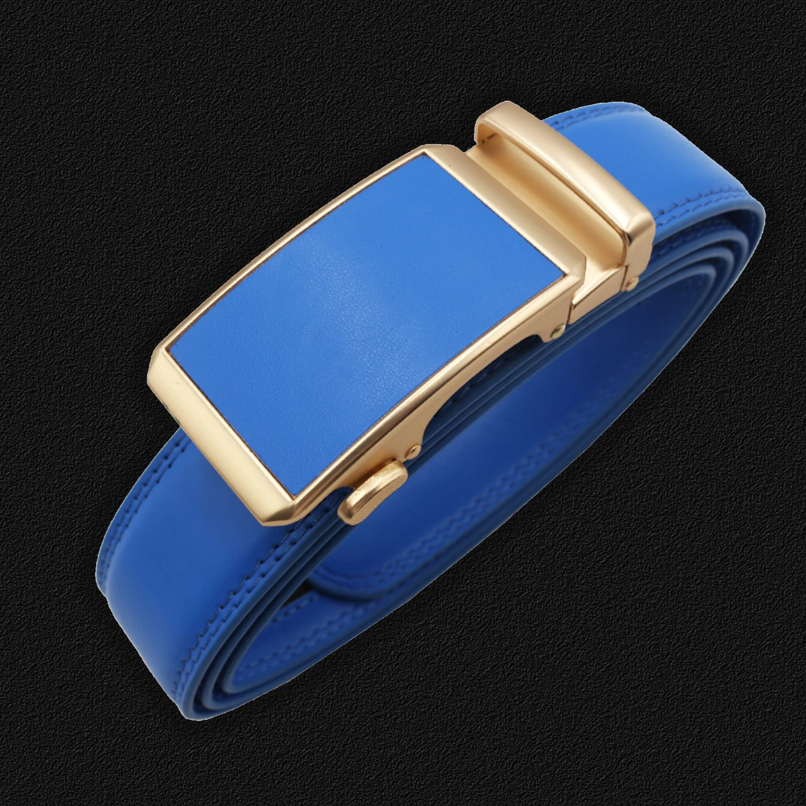 Leather Work Jeans - Men Genuine Leather Belt Business High