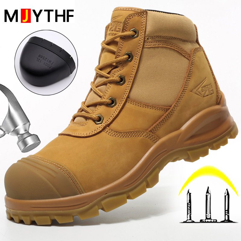 Leather Work Flats - Genuine Leather Men's Boots Safety Shoes