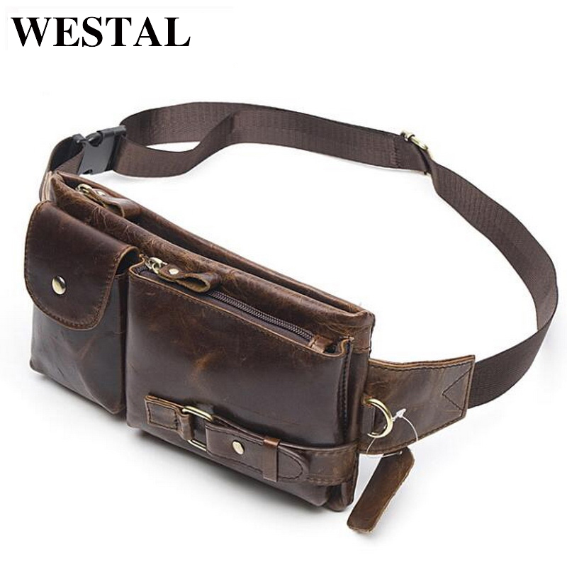 Leatherwork Fasteners - WESTAL Genuine Leather Waist Packs Men