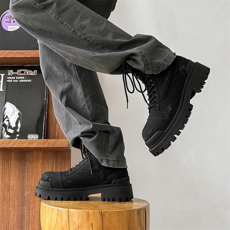 Leather Work Flats - Work boots autumn/winter 2025 new thick