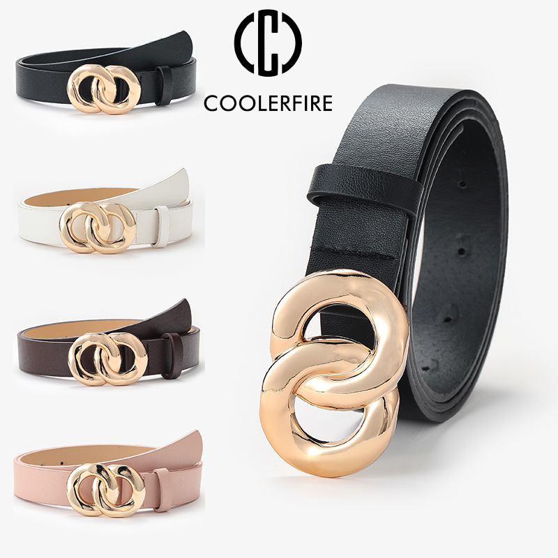 Leather Work Jeans - Women's Trousers Belt High Quality Women