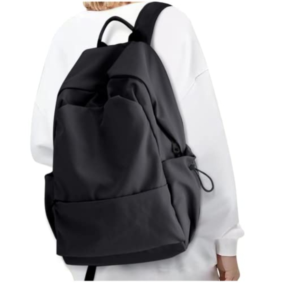 Leather Work Backpack - Black Backpack for Women, Small School