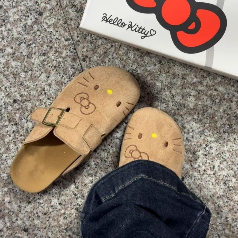 Women's Hello Kittys Slippers  - Leather Work Flats ulasan dan harga