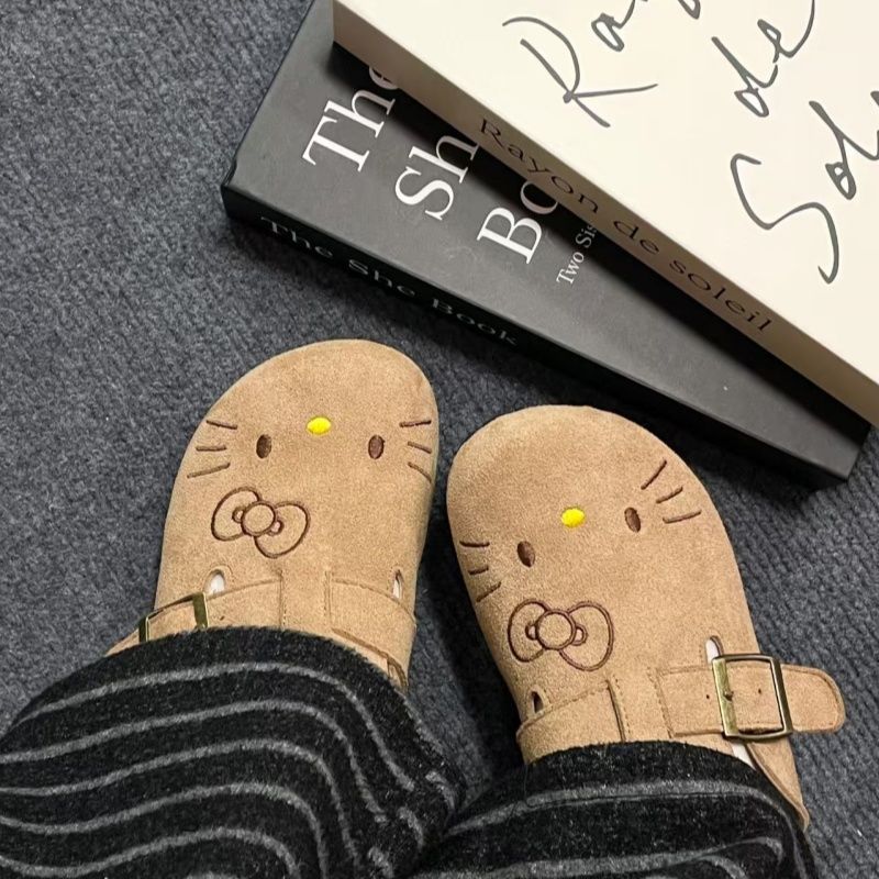 Women's Hello Kittys Slippers  - Leather Work Flats ulasan dan harga
