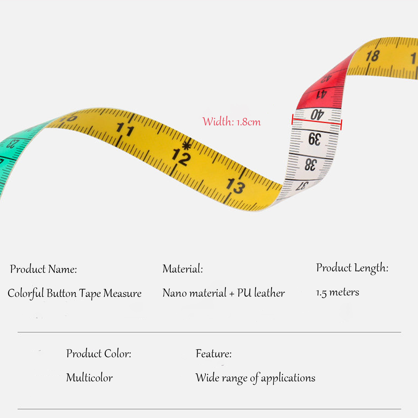 Colorful 1.5M Dual Scale Soft  - Leatherwork Ruler ulasan dan harga