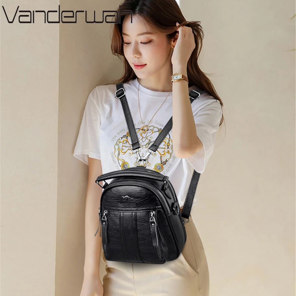 4 In 1 Leather Backpacks Multi - Leather Work Backpack ulasan dan harga