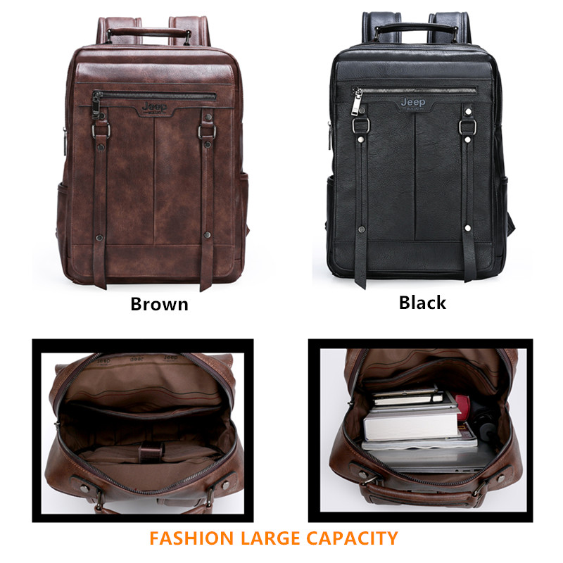 Jeep Buluo Men's Leather Backp - Leather Work Rucksack Mens ulasan dan harga