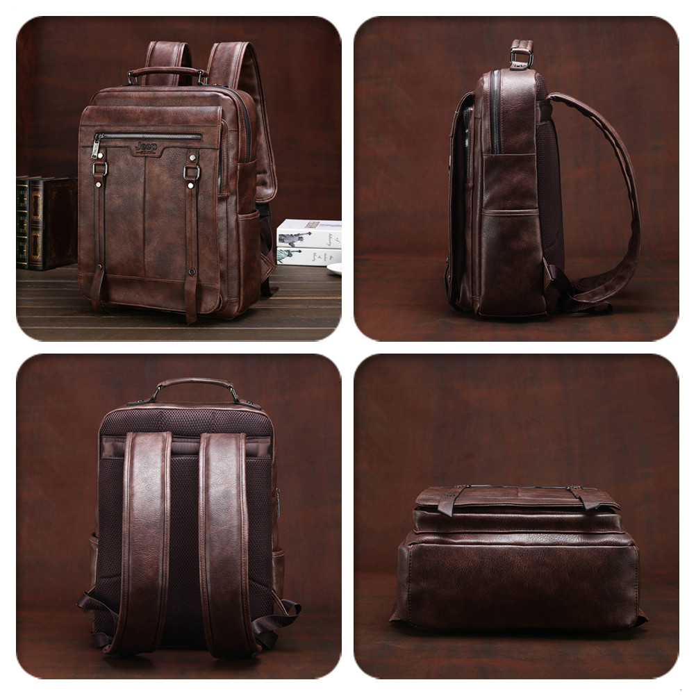 Jeep Buluo Men's Leather Backp - Leather Work Rucksack Mens ulasan dan harga