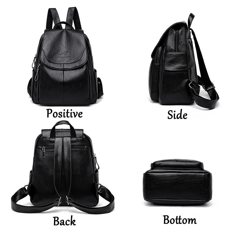 9 Color Women Soft Leather Bac - Leather Work Backpack ulasan dan harga