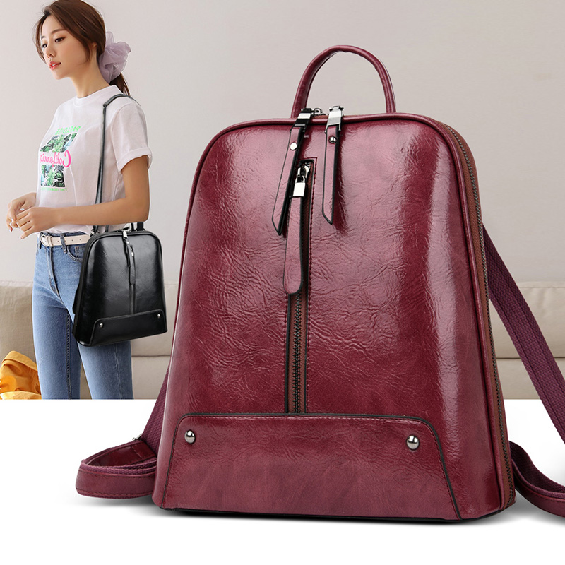Women Leather Backpack Fashion - Leather Work Backpack ulasan dan harga