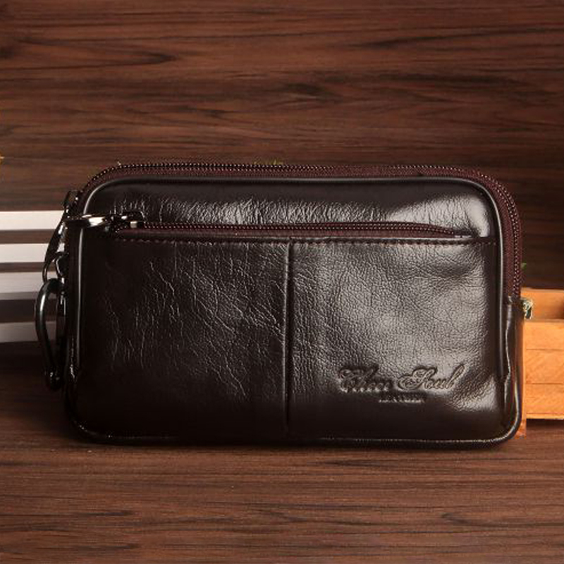Men Clutch Waist Pack Bag Cell - Leatherwork Fasteners ulasan dan harga