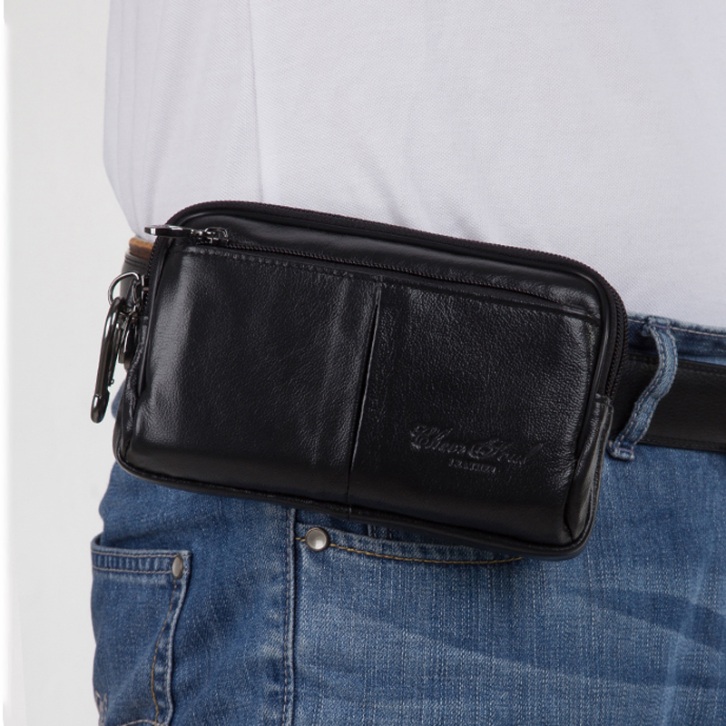 Men Clutch Waist Pack Bag Cell - Leatherwork Fasteners ulasan dan harga