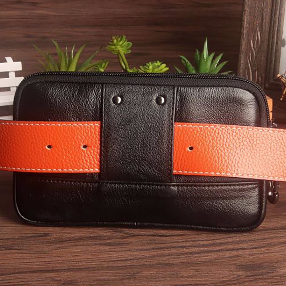 Men Clutch Waist Pack Bag Cell - Leatherwork Fasteners ulasan dan harga