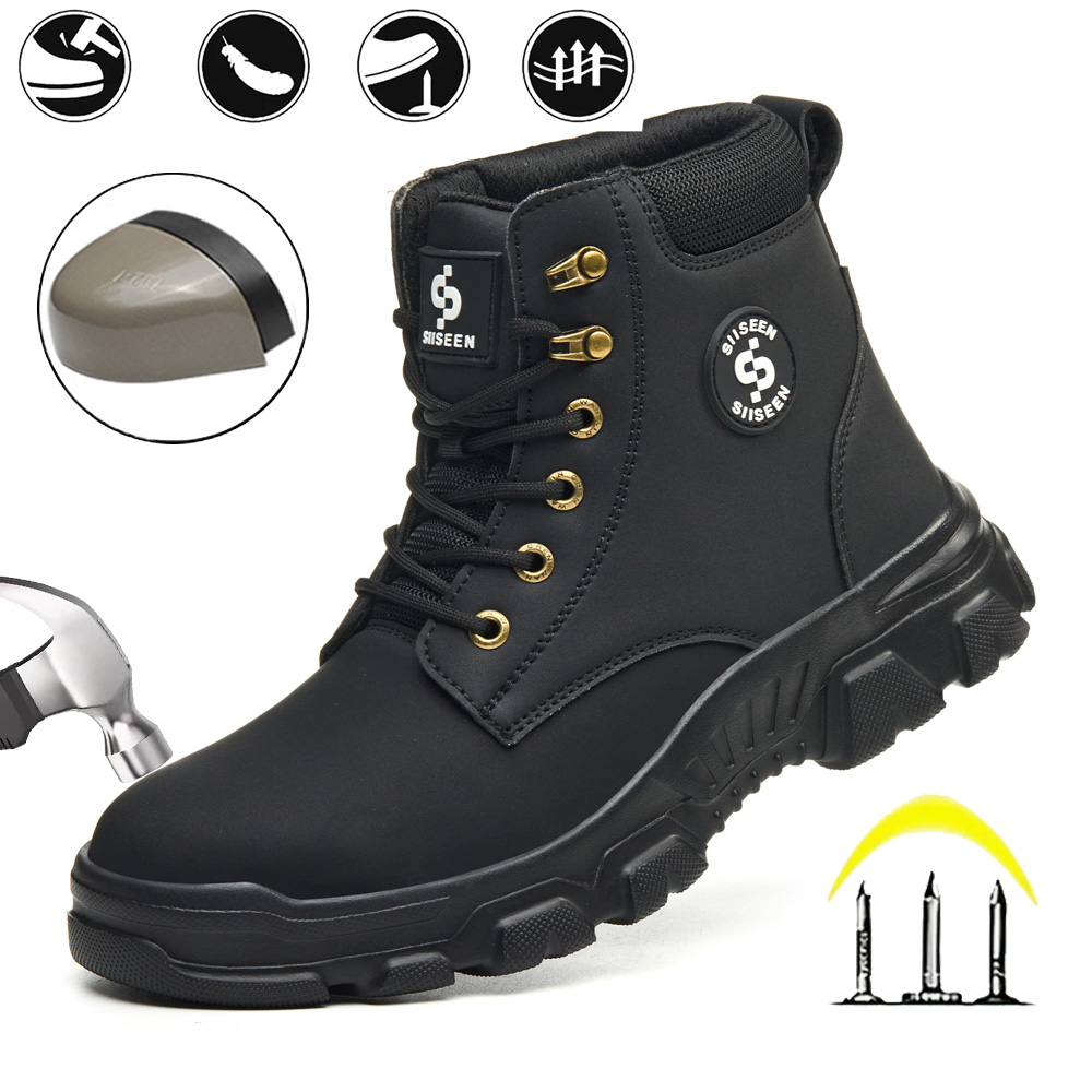 Men's Safety Shoes Anti-impact - Leather Work Factory ulasan dan harga
