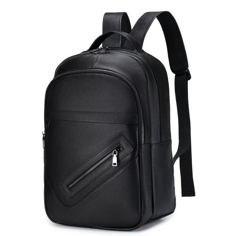 Black Genuine Leather Laptop B - Leather Work Rucksack Mens ulasan dan harga
