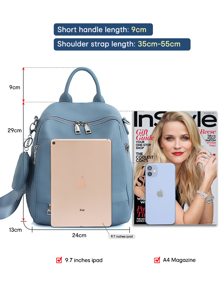 Zency Women's Genuine Leather  - Leather Work Backpack ulasan dan harga