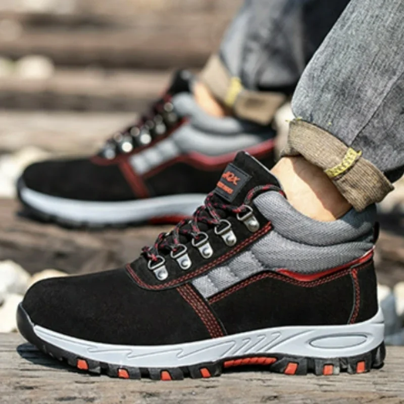 High Quality Men Safety Boots  - Leather Work Flats ulasan dan harga