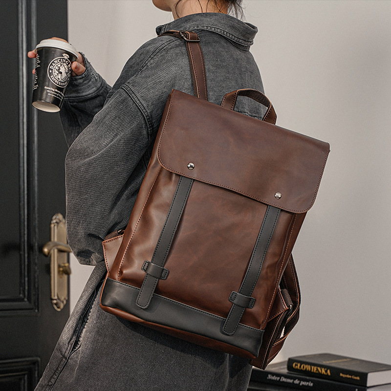 GOYN Men Vintage Leather Backp - Leather Work Rucksack Mens ulasan dan harga