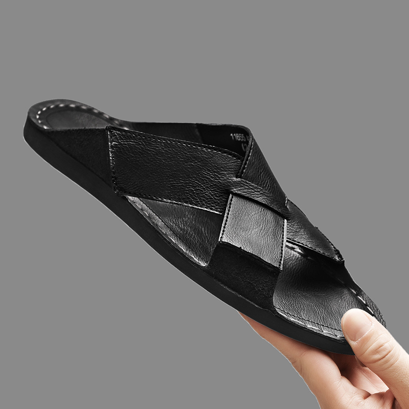 Fashion Genuine Leather Men Sl - Leather Work Flats ulasan dan harga