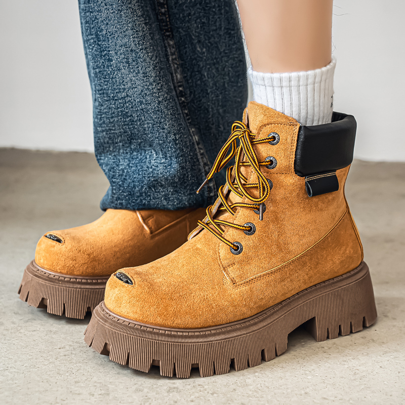 Classic High Top Boots Outdoor - Leather Work Flats ulasan dan harga