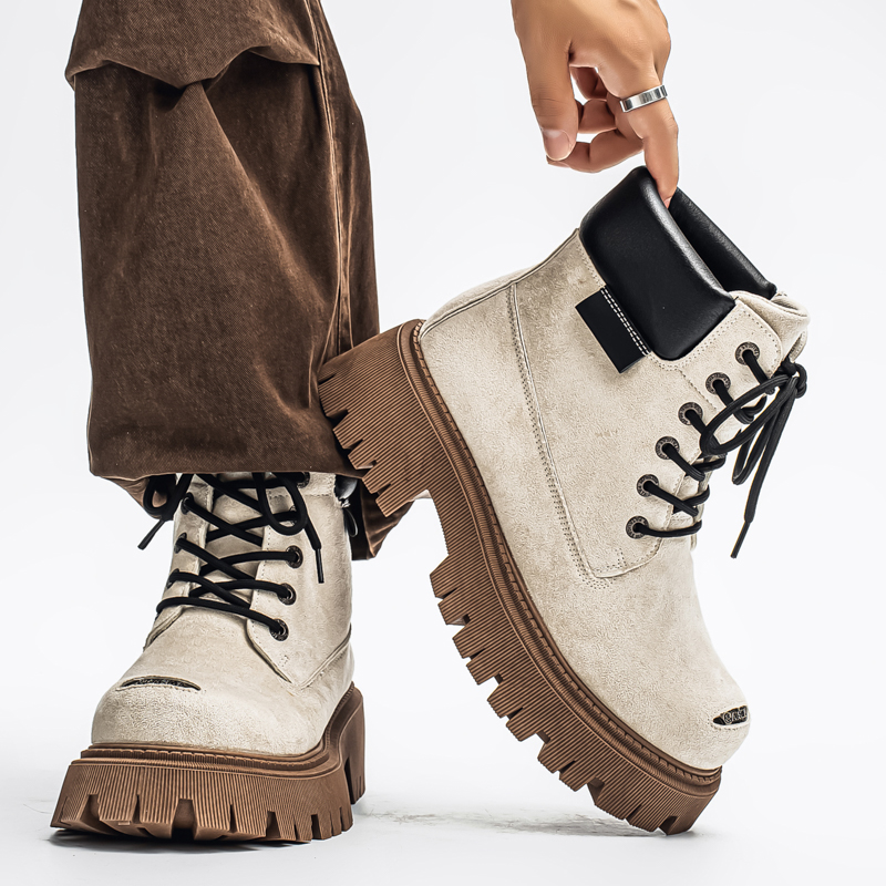 Classic High Top Boots Outdoor - Leather Work Flats ulasan dan harga