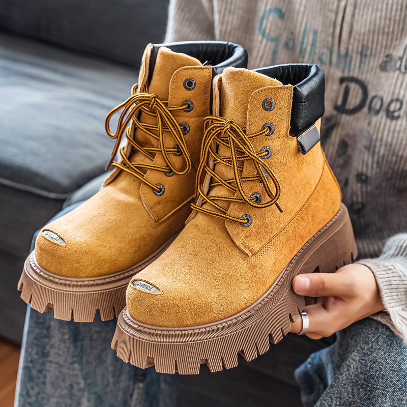 Classic High Top Boots Outdoor - Leather Work Flats ulasan dan harga