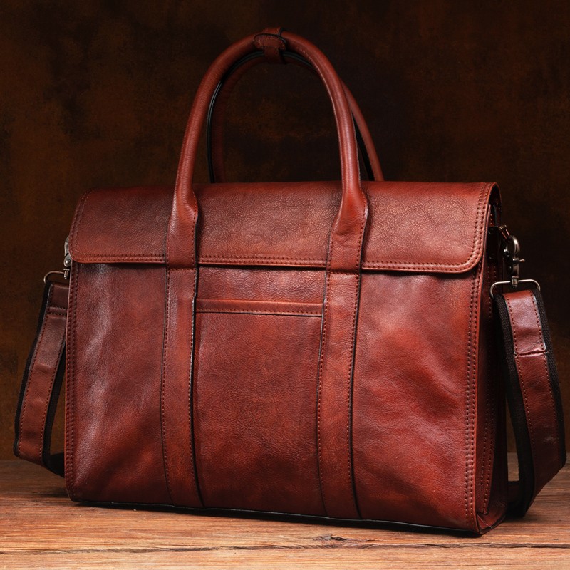 Vegetable tanned leather handb - Leather Work Bag ulasan dan harga