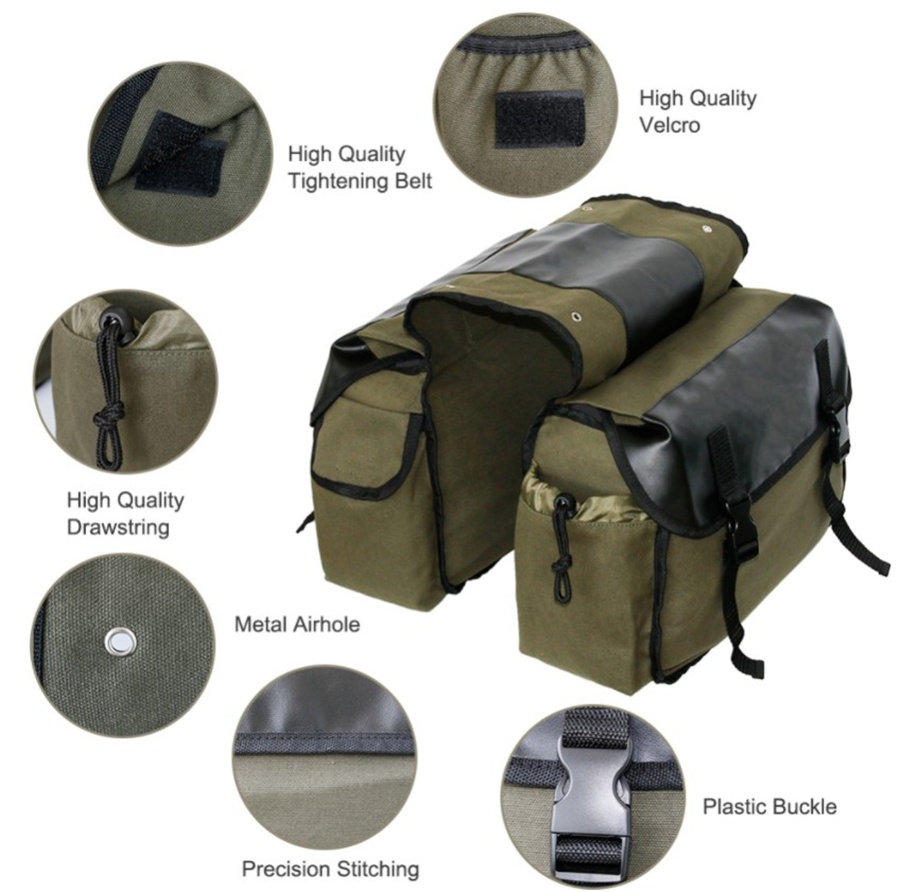 Canvas Leather Rear Saddlebag  - Leather Work Bag ulasan dan harga