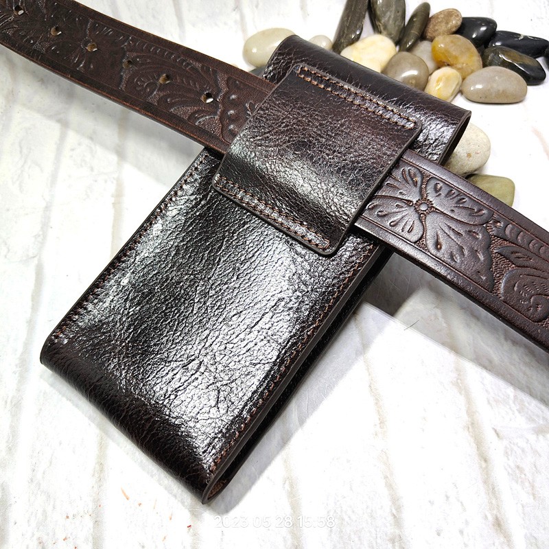 Mobile Phone Waist Bag Holster - Leatherwork Fasteners ulasan dan harga