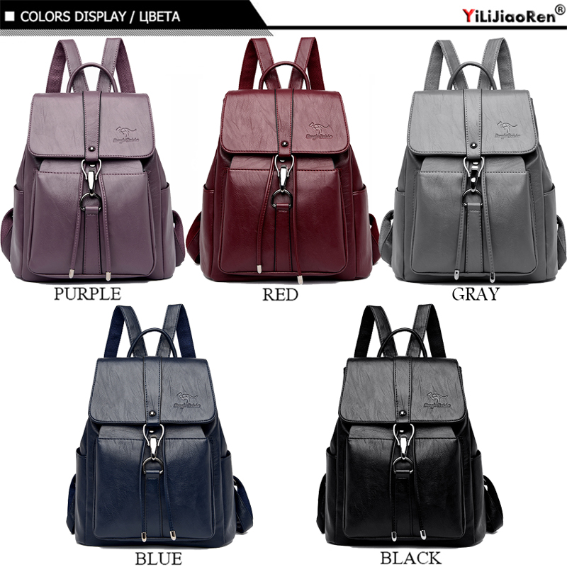 Anti Theft Backpack Women Shou - Leather Work Backpack ulasan dan harga