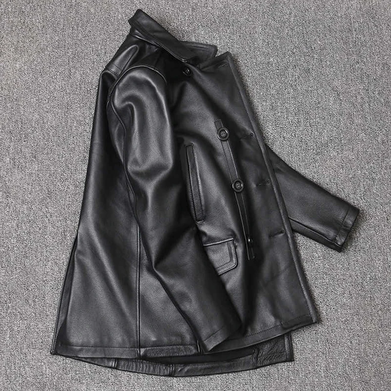 Genuine Leather Jacket Men's T - Leather Work Jacket ulasan dan harga
