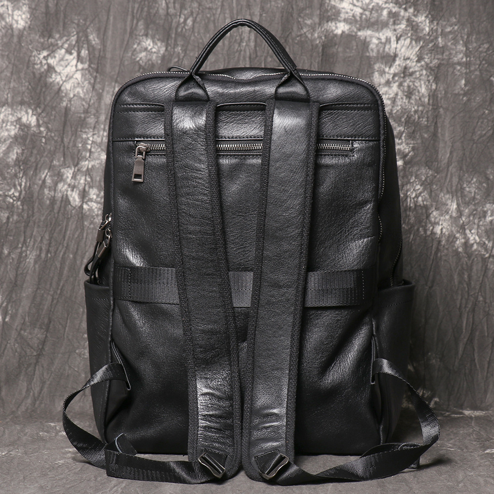 Black Genuine Leather Backpack - Leather Work Rucksack Mens ulasan dan harga