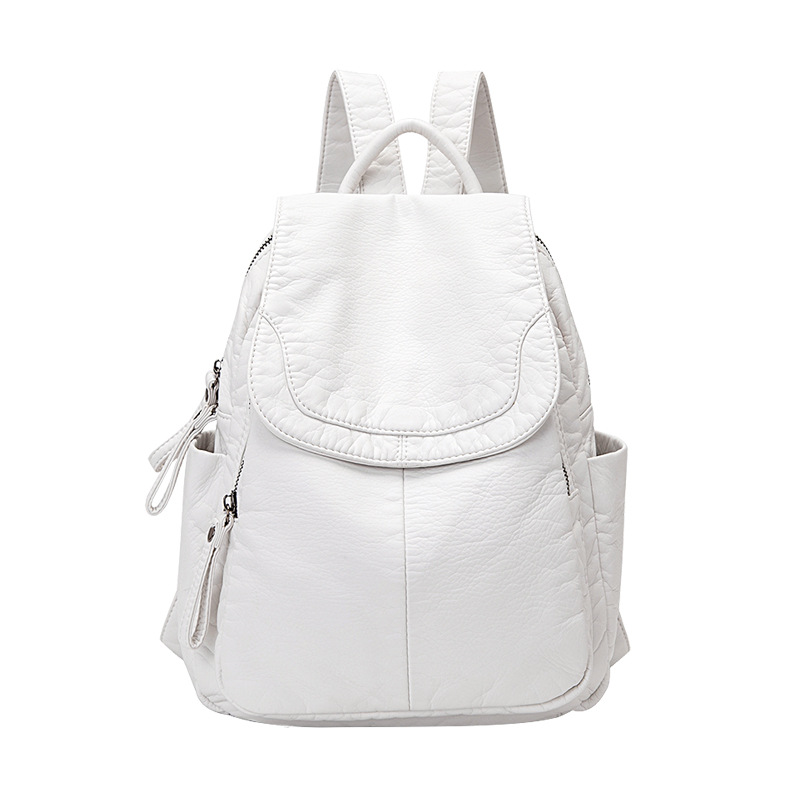 Women's Backpack White Washed  - Leather Work Backpack ulasan dan harga