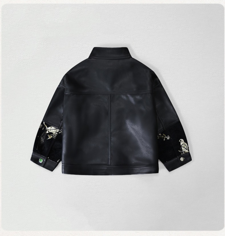 Gentleman Kids Embroidery Moto - Leather Work Jacket ulasan dan harga