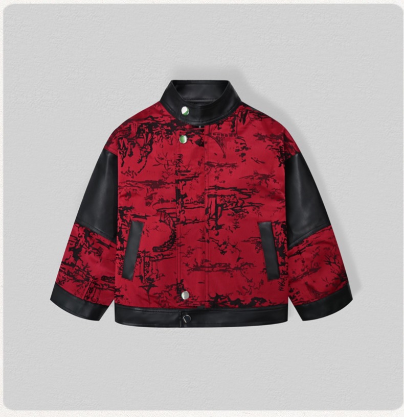 Gentleman Kids Embroidery Moto - Leather Work Jacket ulasan dan harga