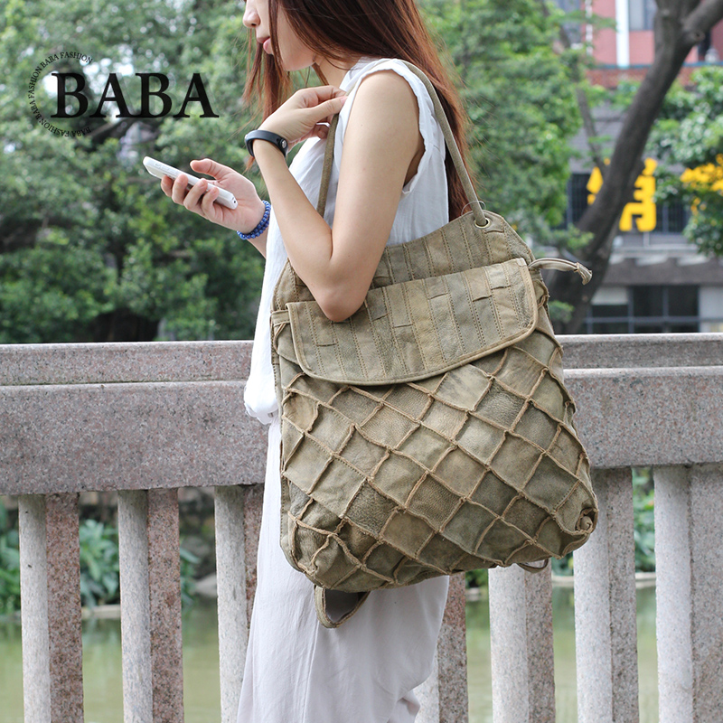 New European/American Backpack - Leather Work Backpack ulasan dan harga