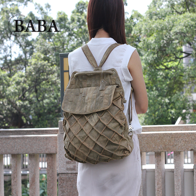 New European/American Backpack - Leather Work Backpack ulasan dan harga