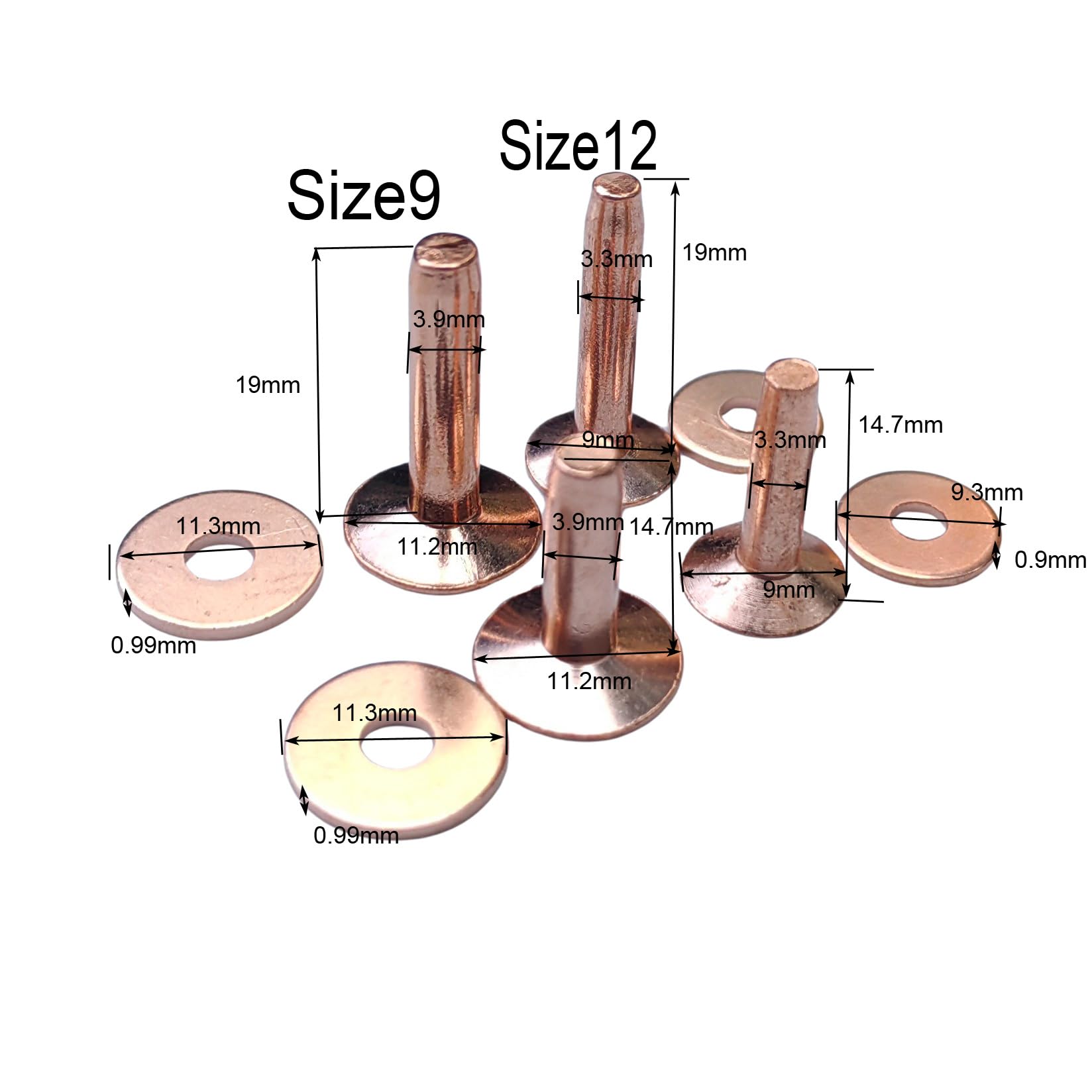 Copper Rivets and Burrs  #9 an - Leatherwork Punch ulasan dan harga