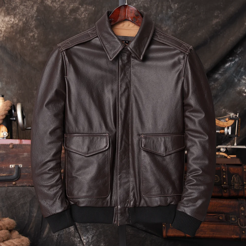 Bomber A2 Pilot Genuine Leathe - Leather Work Jacket ulasan dan harga