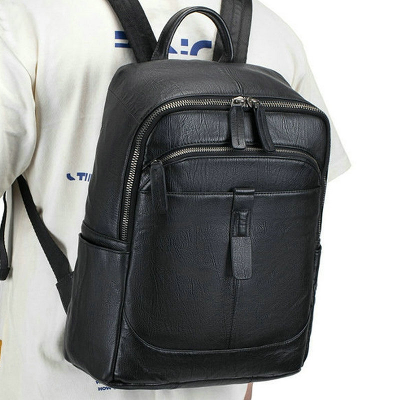 Black Man Genuine Leather Back - Leather Work Rucksack Mens ulasan dan harga